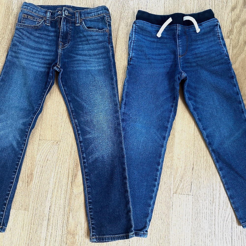 Youth Boy's Jeans Blue Denim Two Pairs Size 6 and 7 Ralph Lauren Crewcuts